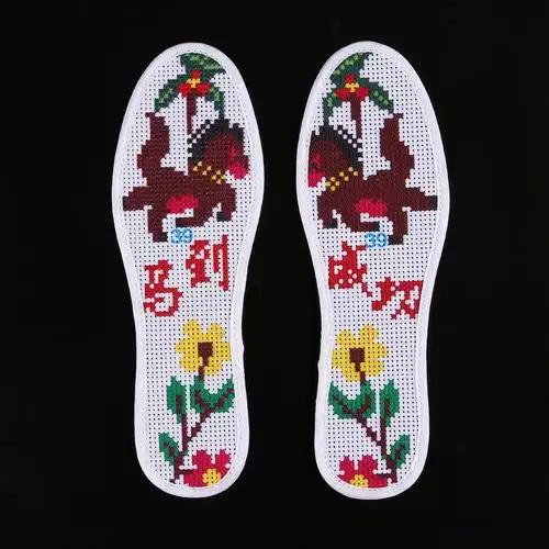 十字绣鞋垫半成品棉棉精准正格男女绣花刺绣带线批发新款牡丹花甜蜜36