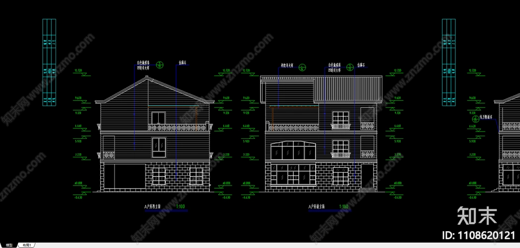 别墅立面图集施工图下载