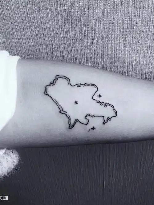 坐标地图_纹身图案手稿图片_凡叔96的纹身作品集