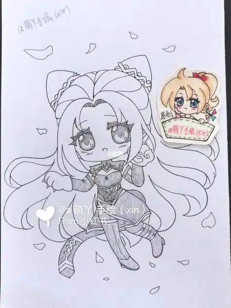 斗罗大陆朱竹清动漫线稿手绘简笔画画的日常