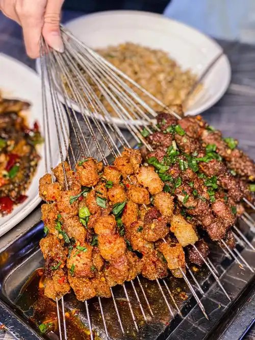 岳阳随便一家烤串店都这么好吃71巨大一串75