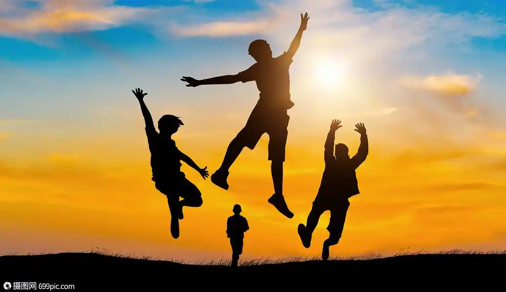 活力青年剪影朝气图片