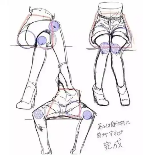 动漫女生坐姿画法,教你画出不同姿势的坐姿画法!