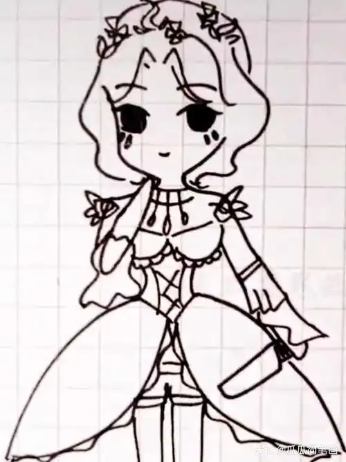 红夫人血宴简笔画来自网易大神第五人格圈子瓜瓜简笔画