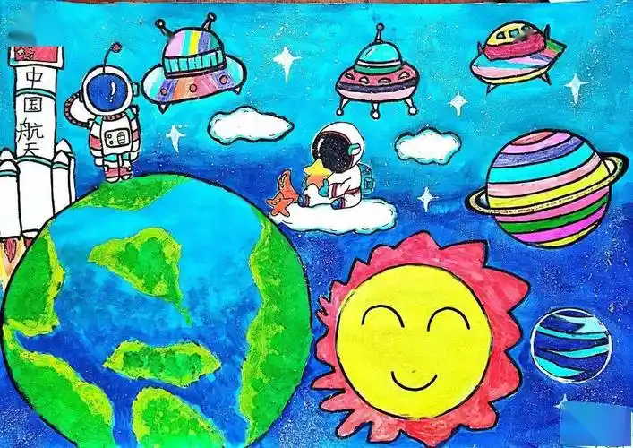 红领巾爱科学童心共筑航天梦主题儿童绘画三等奖作品展示一