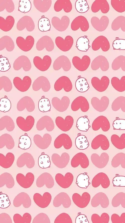 爱心 粉红 平铺 卡通壁纸ing