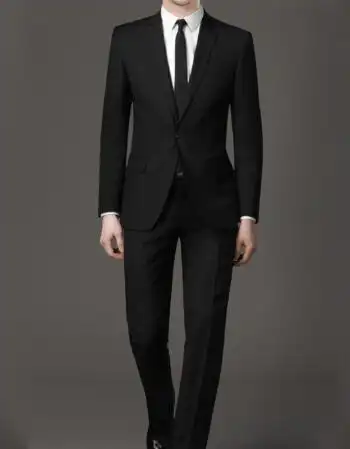 扣西服套装男商务正装职业西装韩版修身上班伴郎新郎结婚礼服 黑色