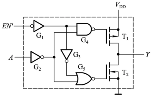 图34 cmos三态门的电路