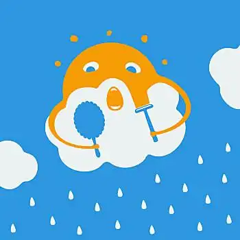 卡通,太阳,雨,文件