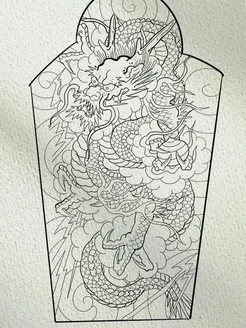 花臂龙手稿设计