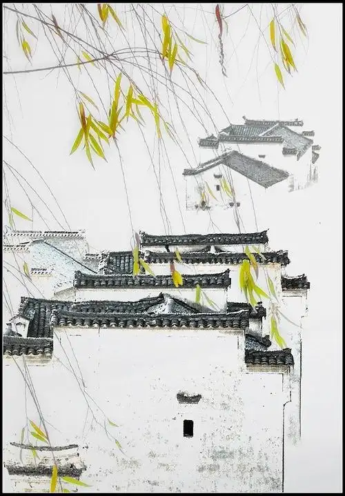 装饰画徽派建筑
