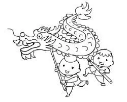 儿童舞龙简笔画步骤