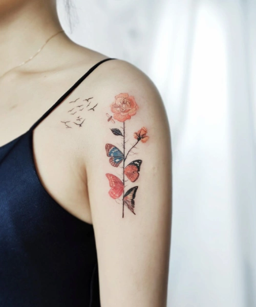 最新各式女生蝴蝶纹身图案大全超有个性的蝴蝶纹身设计37