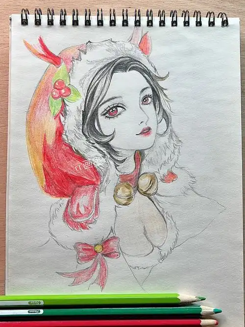 手绘貂蝉61圣诞恋歌王者荣耀海报附步骤图