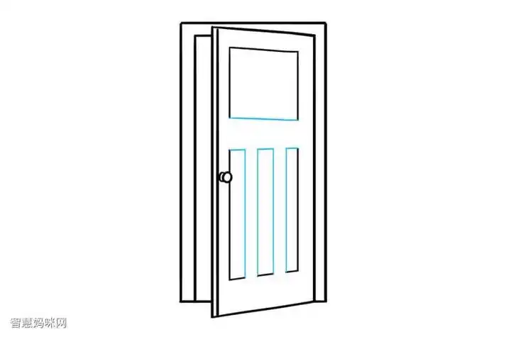 推门而入的简笔画