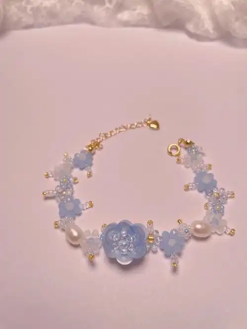 手工串珠手链静谧温柔的蓝魅蓝浮影