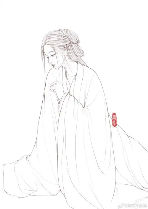 古风##插画##线稿