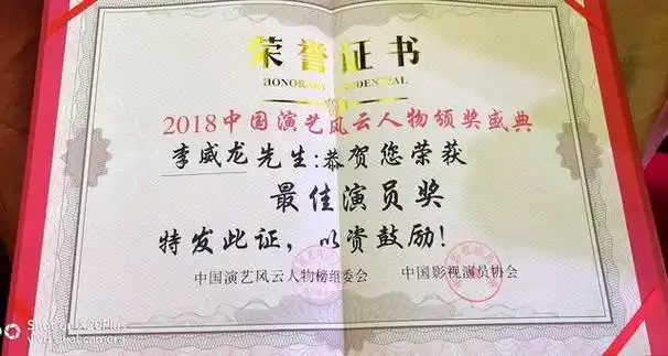 影视武打明星李威龙获得了最佳演员奖_网易订阅