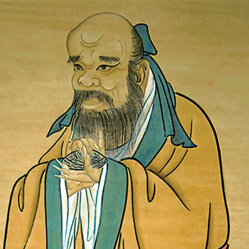鬼谷子王诩画像挂画祖师纵横家创始人学习卷轴装饰画国画