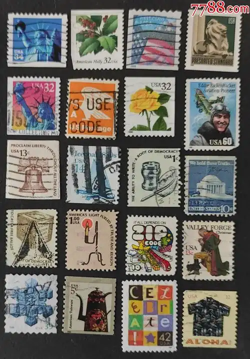 美国邮票混合小票20信销票