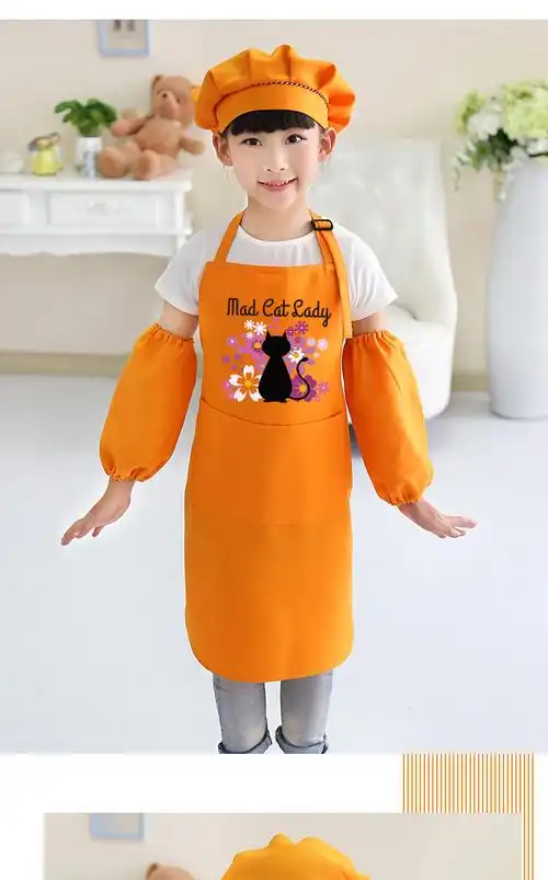 亲子防污儿童围裙 幼儿园美术绘画小孩diy画画衣印字定制logo