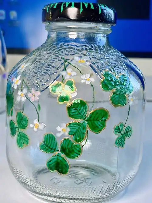 我的手工日常  #画画的日常  #手绘  #废旧玻璃瓶改造  #瓶子改造