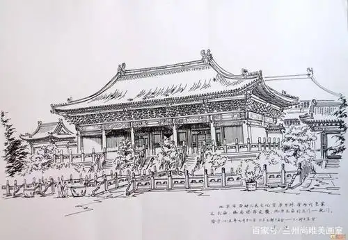 欣赏|建筑:太庙速写「兰州画室微课堂」