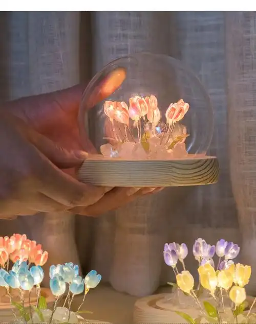 送礼郁金香小夜灯 热缩郁金香小夜灯diy手工制作材料包摆件中秋节情侣