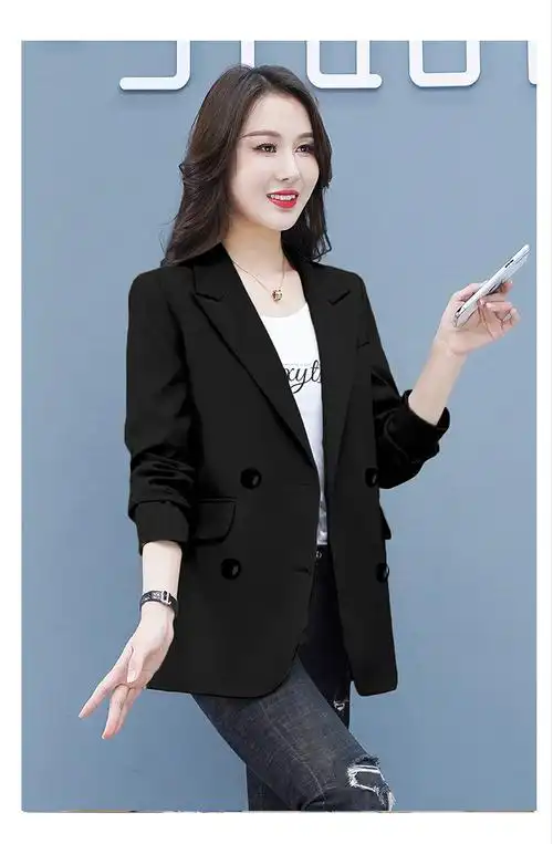 高级感炸街小西服女米色外套春秋2022今年流行休闲西装设计感小众