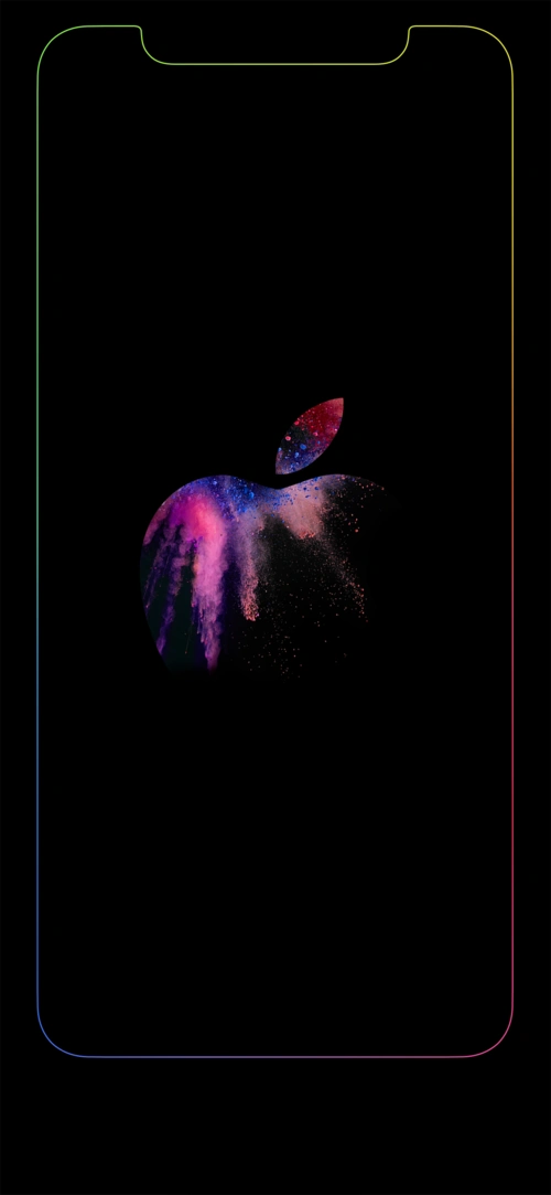 iphonex边框发光壁纸苹果xxs边框带logo发光壁纸下载