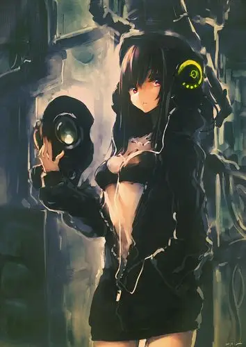 令你着迷的音色头戴式耳机少女唯美壁纸