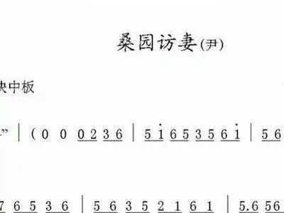 桑园访妻 歌谱 简谱