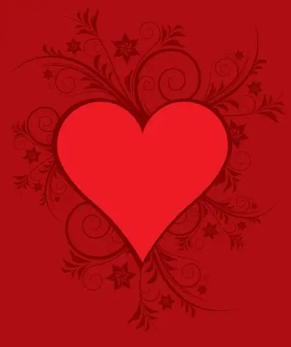 红色心形花纹矢量图
