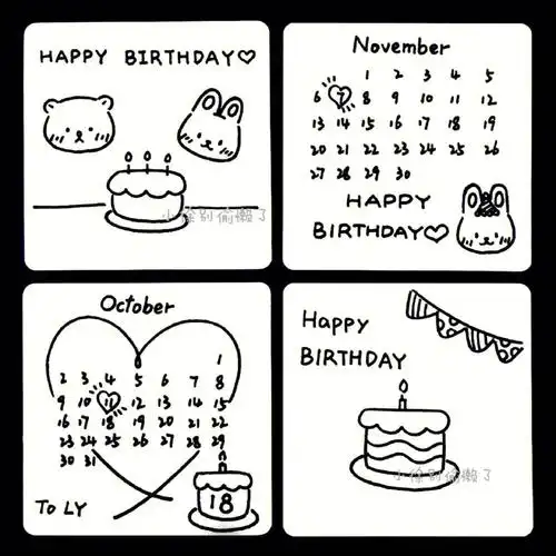 手绘生日贺卡简单可爱