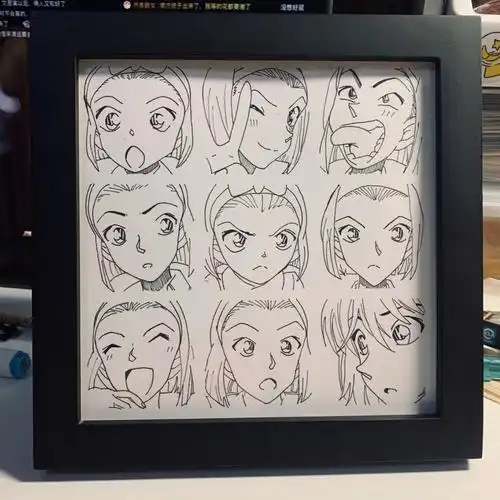 手绘铃木园子格子画