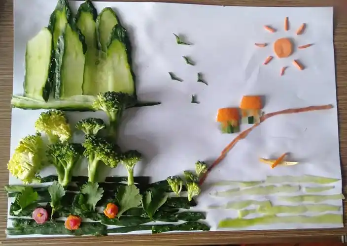 塘沽胡家园小学"暖心抗疫,一路有你" 果蔬堆砌画活动