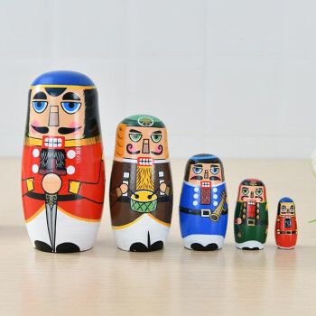 儿童俄罗斯套娃套娃娃卡通动物益趣荷木制玩具工艺纪念品礼品民族情人