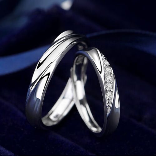 珞图pt950铂金戒指女士白金钻石戒情侣对戒一对指环七夕情人节礼物