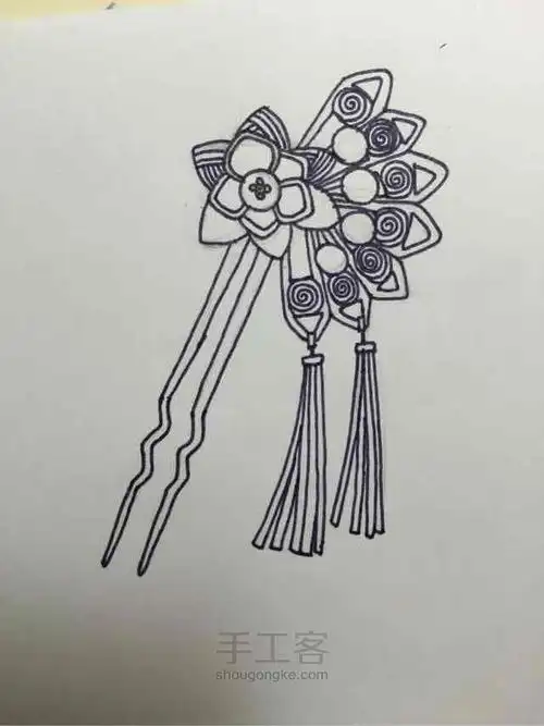 lemon古风簪子线描教程