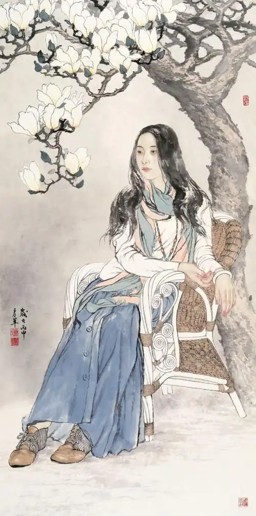 温和细腻,丽质天成——宋彦军现代女性人物国画赏析(图)