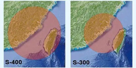可见,假如s-400部署在福建泉州,其射程理论上几乎可覆盖整个台湾岛
