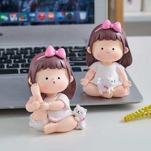 妖娆猫瑜伽小妹摆件汽车车载客厅桌面装饰创意家居礼品生日礼物送
