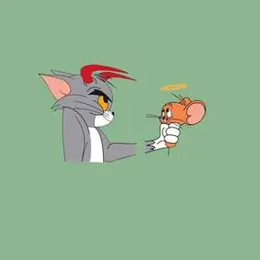 动漫卡通猫和老鼠汤姆猫 杰瑞鼠儿童衣服印花图案贴 热转印烫画贴