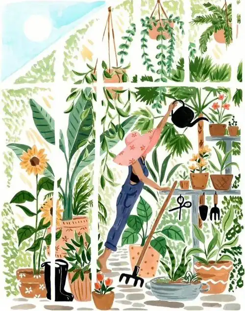 清新的生活场景绘画插画师sabi