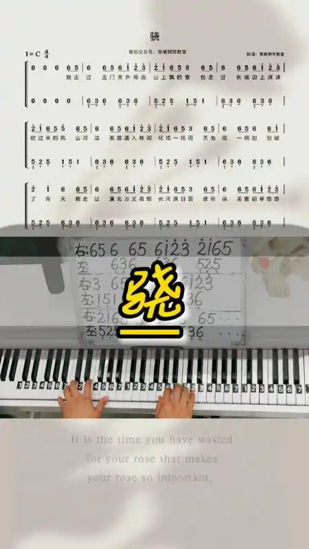 钢琴教学#《骁》钢琴教学零基础版双手钢琴简谱来咯!完整版已搞 !!