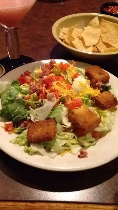 side salad with the best crotons ever ! melts .