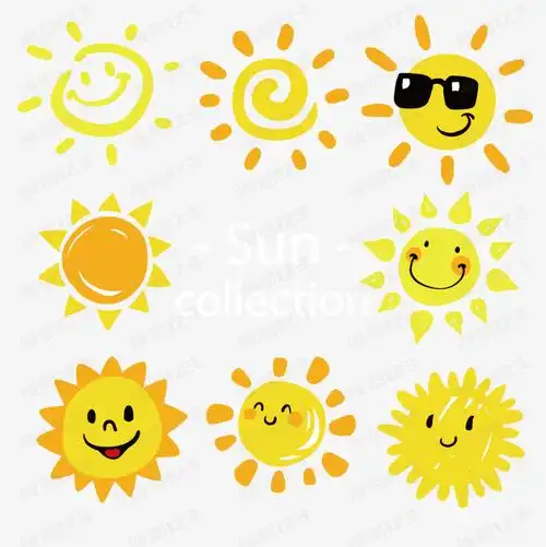 > 夏日阳光手绘太阳