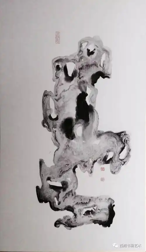 国画太湖石的画法及例图