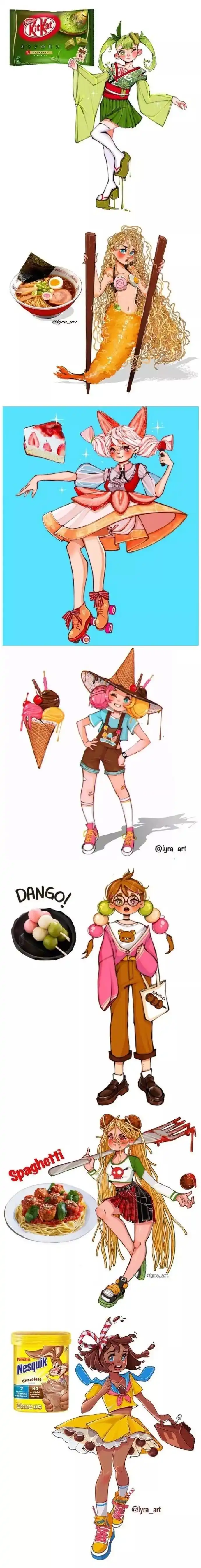一组零食拟人图片火遍ins当零食变成女孩子你pick哪一款