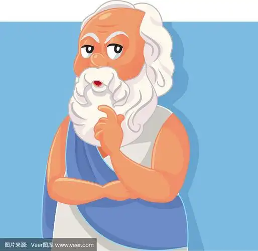 苏格拉底经典希腊哲学家向量卡通
